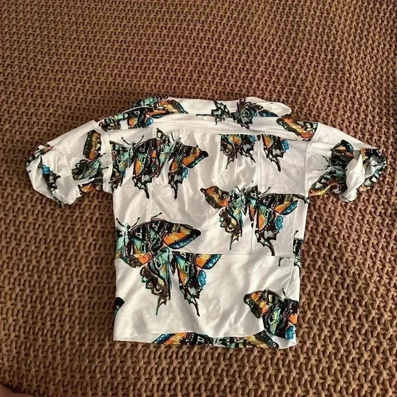 Free People Ready Set Sail Butterfly Crop Top Women’s XS White Collar Deep vneck - Picture 6 of 6